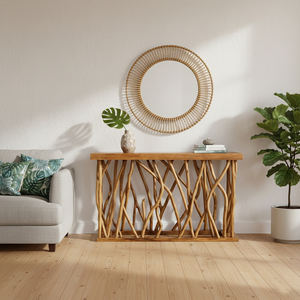 Mesa Consola Rústica Especial de Proveedor Indonesio, Hecha de Raíz de Teca de Alta Calidad para Comedor, Sala de Estar, Hotel y Apartamento - Product Image 2