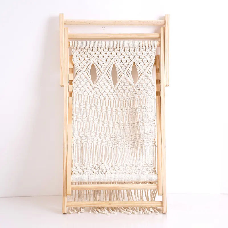 Hot Sale Custom Stevige Verstelbare 100% Puur Katoenen Macrame Strandstoel Online Kopen Bij India