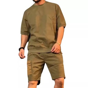 Trendy <b>Mens</b> <b>Summer</b> Two Piece Set Short Sleeve T <b>Shirt</b> and Shorts Casual Streetwear Outfit <b>for</b> Lounging or Running Errands - Product Image 5