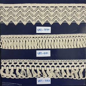 Cordones de gasa de algodón 100% hechos a medida para diseñadores y fabricantes de ropa con flecos de cuentas y decoraciones de borlas - Product Image 3