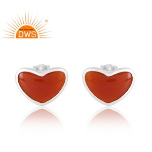 Dernière vente 925 argent Sterling naturel rouge Onyx pierre précieuse boucle d'oreille bijoux personnalisés pour les femmes cadeau pour elle - Product Image 1