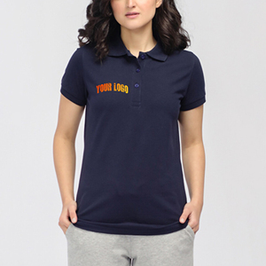 เสื้อโปโลแขนสั้นสำหรับผู้หญิงผ้าคอตตอนระบายอากาศได้ดีปักโลโก้ได้ตามต้องการ - Product Image 1