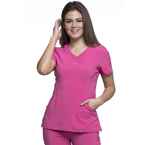 Conjunto <span class=keywords><strong>de</strong></span> uniforme <span class=keywords><strong>de</strong></span> <span class=keywords><strong>enfermera</strong></span> Rosa elástico <span class=keywords><strong>de</strong></span> 4 vías al por mayor OEM modelo Joggers <span class=keywords><strong>y</strong></span> camisa <span class=keywords><strong>de</strong></span> uniforme envolvente para Asistente Médico Dental - Product Image 1