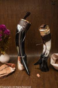 Corne à boire viking de qualité supérieure, en agate, sans danger pour les aliments, corne de bœuf, corne à boire viking - Product Image 3