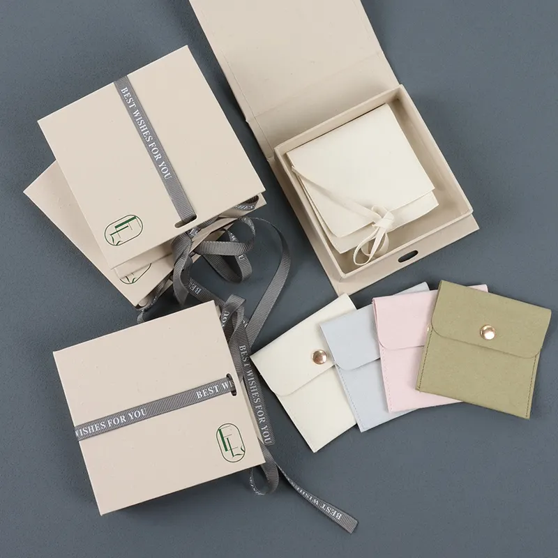100% cajas y envases de pendientes de joyería de regalo de cartón reciclado ecológico