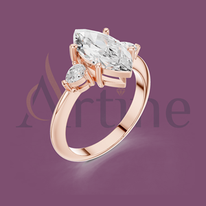 Bague de mariage Moissanite ovale 14K pour elle - Product Image 1