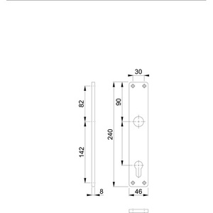 202H F1 ชุดโล่ยาวสีธรรมชาติ F1 PZ 92 มม. HOPPE สำหรับตู้เก็บของ - Product Image 3
