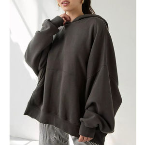 Sweatshirts à capuche pour femmes grande taille personnalisés sweatshirts à capuche surdimensionnés à épaules tombantes femmes Service OEM - Product Image 4