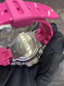 นาฬิกาดิจิทัลสำหรับผู้ชายสไตล์สปอร์ตเพชรมอยส์ซอไนต์ประดับเพชรเป็นประกายสายรัดยางปรับได้ - Product Image 5