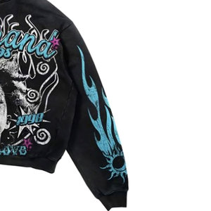 OEM ODM personalizado hombres Rhinestone sudaderas con capucha DTG DTF sublimación sudadera Streetwear pulóver ropa Casual - Product Image 3