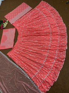NUEVO FABZONE BRIDAL Lehenga Choli de Georgette de Seda con Trabajo de Espejos Real de Gujarat y Dupatta - En Stock - Product Image 6