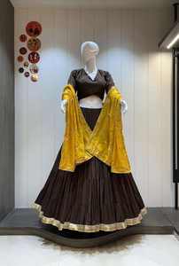 Pure Jaam Cotton Traditional Chaniya Choli Set with Multi Layer Print Double Blouse Moisture Wicking - Product Image 2