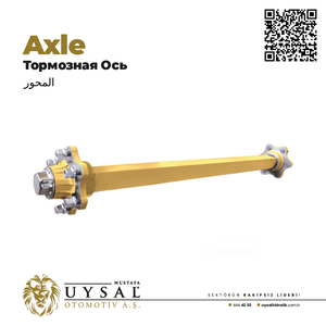 เพลาสี่เหลี่ยมแบบไม่มีเบรก คุณภาพอุตสาหกรรม UYS-116560 มัสตาฟา ยูซัล ตุรกี สภาพใหม่ สำหรับอะไหล่รถพ่วง - Product Image 3