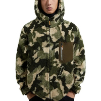 Nouvelle Veste Polaire Homme Hiver Personnalisée en Peau de Mouton, Imprimé Numérique Uni, avec Capuche Zippée en Sherpa – Vente en Gros