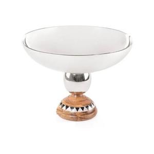 Ramadan Special Serving <b>Tray</b> Handmade Stainless Steel <b>Tray</b> for Chocolate & Fruits Wooden Base Dishes & Plates with Wooden Base - Product Image 3