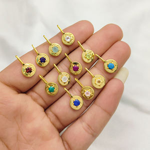 Charmes en pierre précieuse ronde de 3 mm, pierre de naissance, or vermeil, argent sterling, ensemble de colliers, pendentif, bijoux fins, fournisseur en gros - Product Image 3