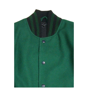 Custom Mens Wool Letterman <b>Real</b> <b>Leather</b> Varsity <b>Jacket</b> Black with Custom Color Embroidery Logos <b>Jacket</b> for Men - Product Image 4