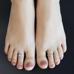 Anillos de Plata para los Dedos de los Pies Zarkan Heart for Heart, de Latón Chapado en Oro con Diamante, para Regalo - Product Image 2