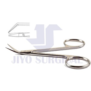 Ciseaux chirurgicaux Converse en acier inoxydable à extrémité de 10cm avec procédures en plastique coudées de 2.5cm utilisées pour l'élévation du rabat conjonctival - Product Image 6