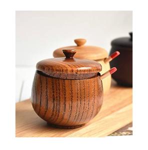 New <b>Product</b> Wood <b>Spice</b> Box With Magnet Luxury Look Handmade <b>Product</b> Home Kitchenware Counter Top Wooden Salt Sugar Bowl - Product Image 6
