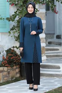 Abaya de Dubaï en tissu satiné pour femmes Robe modeste décontractée moderne-Taille XXL Robe courte de style turc formel pour femmes musulmanes - Product Image 3