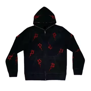 Wholesale Unisex High Quality Custom Full Face Zip Hoodies Men Blank Regular Fit Zipper Cotton Fleece French Terry Hoodie - Product Image 2