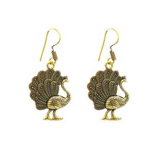 Tip Top Fashions Antique Gold Plated <b>Peacock</b> Dangle Earrings 1311603 Fine <b>Jewelry</b> - Product Image 1