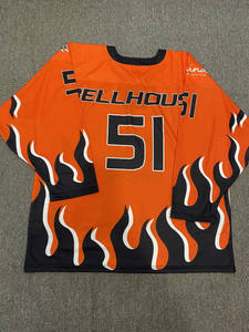 Custom Embroidered Hockey Jersey Sublimation Printing 100% Polyester Breathable Anti-Bacterial Quick Dry High Quality <b>Ice</b> Hockey - Product Image 5