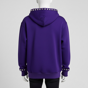 Sudadera con capucha de estilo de alta calidad personalizable Oem Relax Fit y calidad que nunca se desvanece tachonado con diamantes de imitación Streetwear Sudadera con capucha - Product Image 3