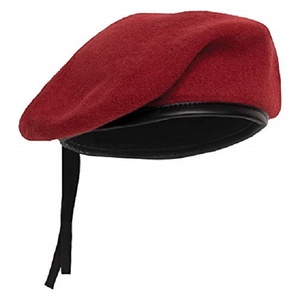Bérets unisexes personnalisés, décontractés, sportifs, 100% laine, doublure colorée brodée personnalisée, rouge, bérets français formels, respirants, pour les fêtes - Product Image 3