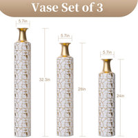 Ensemble tendance de 3 Vase à fleurs moderne de haute qualité en métal artisanal Décor de jardin Décoration de la maison Décor de mariage au prix de gros