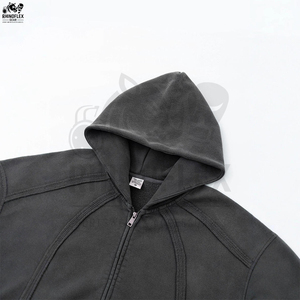 Nueva Sudadera con Capucha Informal con Cierre y Lavado Ácido, Personalizada, de Algodón y Felpa, Ajuste Regular para Adultos - Product Image 5