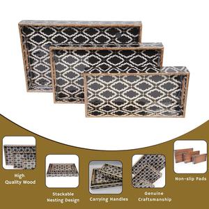 Bandeja de Servicio de Diseño con Recubrimiento de Esmalte de Madera MDF, Bandeja de Mesa de Alta Calidad para Hoteles y Restaurantes - Product Image 4