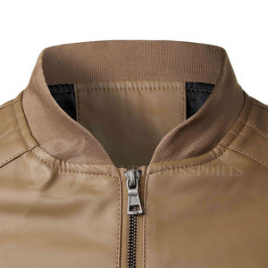 2025 hiver usine directement fournir des vestes pour hommes avec cuir tissu veste à glissière personnalisé votre propre logo de marque - Product Image 4