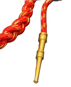 Aiguillette en fil 100% personnalisable, rouge et or, légère, pour usage extérieur, reproduction d'uniforme - Product Image 2
