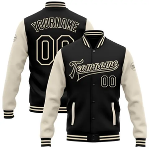 OEM de alta calidad parche bordado hombres Universidad personalizado béisbol bombardero Letterman Crop cuero manga más tamaño Varsity chaqueta - Product Image 5