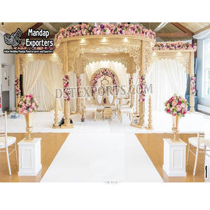Mandap Redondo Inspirador para Bodas, Mandap Majestuoso para Bodas Indias, Decoración Glamurosa para Bodas, Vidhi Mandap LONDON - Product Image 1