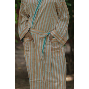 Women's Reversible Cotton <b>Kimono</b> Robe Lightweight Boho Loungewear with Pockets Spa <b>Beach</b> Resort Outfit Breathable One Size - Product Image 4