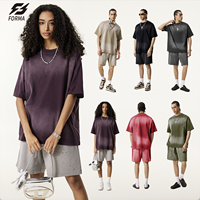 Kaos Unisex Oversize Solid Ramah Lingkungan, Dicuci, Pewarna Semprot, Bahan Katun Tebal, Streetwear Pria, OEM ODM
