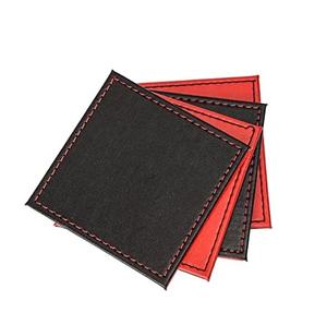 Wholesale Vegan Vintage Black PU Leather <b>Coasters</b> for Drinks <b>Wine</b> Eco-friendly Waterproof Leather square <b>coaster</b> - Product Image 1
