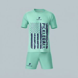 Nouvelle arrivée, uniforme de pickleball unisexe, léger, coupe régulière, 100% polyester, manches courtes, col rond, vêtements de sport, évacuation de l'humidité - Product Image 4