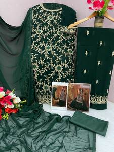 Punjabi Cultural Style Up <b>Coming</b> Festive Special FAUX Georgette Embroidery Mirror Work Salwar Kameez For Women 2025 India - Product Image 6