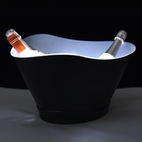 Seau à glace en acrylique lumineux à LED RGB de 12 L, grande capacité, avec logo personnalisé, pour champagne, bière, vin, bar, boîte de nuit, fête