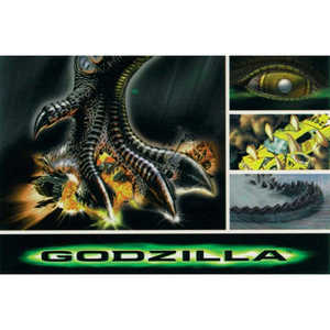 Carte postale numérique Godzilla imprimée en offset pour les fêtes de Noël ou les anniversaires, fabriquée en papier de qualité - Product Image 1