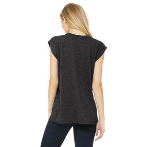 Bella Canvas 8804, camiseta de músculo fluido para mujer con puño enrollado, ajuste drapeado relajado, puño enrollado, dobladillo inferior crudo, camiseta transpirable fluida - Product Image 6
