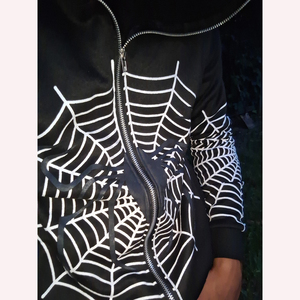 Unisex Spider Hoodie <b>Jacket</b> with Zipper Personalized Printing Service - Product Image 2