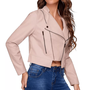 Veste motard respirante en cuir d'agneau véritable jaune pour femme manteau de moto coupe ajustée - Product Image 5