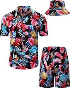 Conjunto de ropa de playa para hombre OEM de 3 piezas: camisa hawaiana, pantalones cortos y sombrero de pescador con estampado floral, ropa de verano transpirable para resort. - Product Image 3