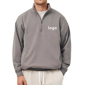 Luxe Hommes Personnalisé Quart Zip Polaire Blanc À Manches Longues Coton Quater Zip Col Montant Pull Sweat Unisexe 2026 - Product Image 2