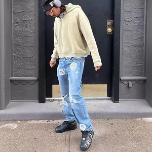 Venta caliente Streetwear Sudaderas con cremallera Oversized Premium Blanks Hombres Bordado personalizado 100% Algodón 360g Sudadera con capucha de peso pesado - Product Image 2